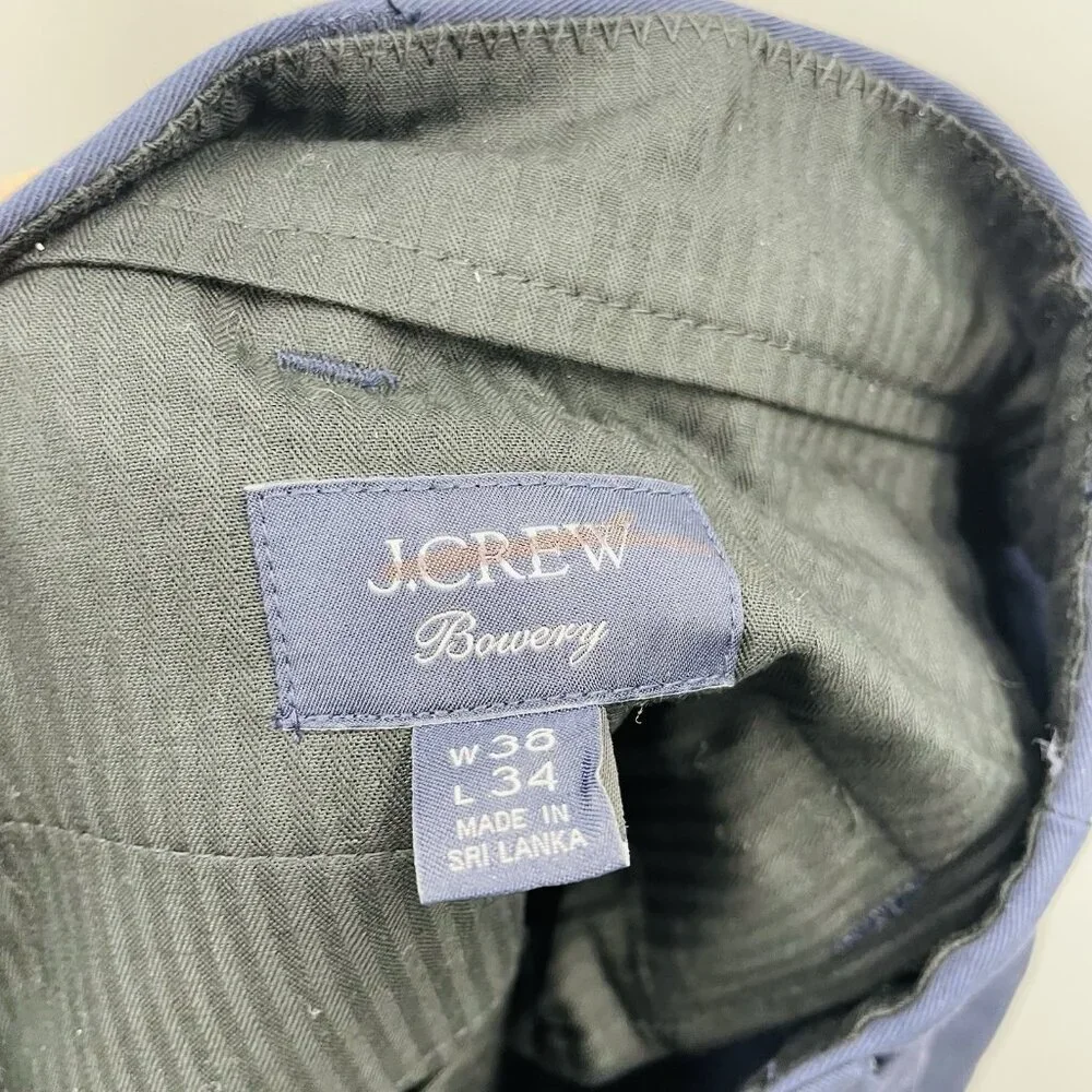 J Crew Mens Size 38W x‎ 34L Bowery Dress Pant in Stretch Chino Navy BQ425 $128